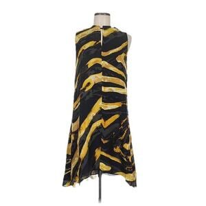 Kelly Wearstle Hidden Dragon Sleeveless Silk Chiffon Shift Dress Art To Wear 6